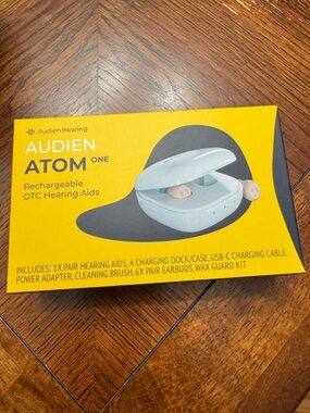 Audien ATOM One Rechargeable Earbud Hearing Aids - White